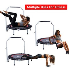 Load image into Gallery viewer, BCAN 40&quot; Foldable Mini Trampoline, Fitness Rebounder with Adjustable Foam Handle, Exercise Trampoline for Kids Adults Indoor/Garden Workout Max Load 330lbs

