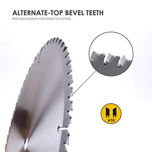 Luckyway 2-Pack 10 Inch Miter / Table Saw Blades 32T&60T with 5/8 Inch Arbor TCT Circular Saw Blade for Cutting Wood