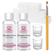 Load image into Gallery viewer, Makartt Slip Solution for Poly Nail Gel 3 in 1 Formula Nail Cleanser Nail Polish Remover Slip Solution Polygel Nail Extension Gel Liquid with Gel Nail Brush Lint-free Wipes Glass Cup 50ML 2 Bottles
