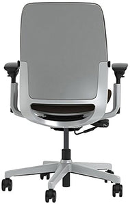 Steelcase Amia Chair with Platinum Base & Standard Carpet Casters, Chocolate