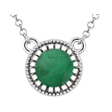Load image into Gallery viewer, Jewels By Lux 14k White Gold Emerald"May" 18" Birthstone Necklace
