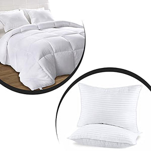 Utopia Bedding 1 All Season Queen Comforter Duvet Insert with 2 Pack Queen Bed Pillows for Sleeping