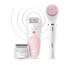 Load image into Gallery viewer, Braun Epilator Silk-épil 5 5-895, Hair Removal for Women, Shaver &amp; Trimmer, Rechargeable, Cordless, Wet &amp; Dry, Cleansing Brush, Beauty Kit &amp; 5 extras
