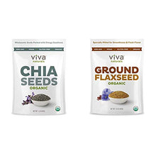 Load image into Gallery viewer, Viva Naturals The Finest Organic Raw Chia Seeds, 1 Pound &amp; Organic Ground Flax Seed, 15 oz - Specially Cold-milled Using Proprietary Technology for Optimal Smoothness and Freshness
