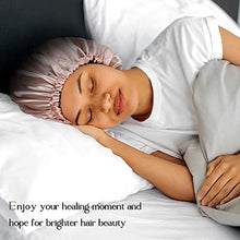 Load image into Gallery viewer, YANIBEST Satin Bonnet Silk Bonnet Hair Bonnet for Sleeping Satin Cap Extra Large Reversible for Women Curly Natural Hair Blush Pink
