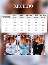 Load image into Gallery viewer, Zecilbo Womens Scoop Neck Sleeveless Tank Tops Ribbed Button Solid Color Racer Back Tops Sexy Summer Basic Tops Small
