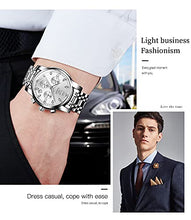 Load image into Gallery viewer, Men Watches with Date Bussiness Watches for Male Luminous Quartz Mens Watches Waterproof with Stainless Steel Strap Stopwatch Timing Function
