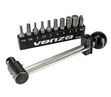 Load image into Gallery viewer, Venzo 1/4 Inch Driver Beam Torque Wrench Set - 2 to 10 Nm - Small Adjustable - Great Maintenance Tool for MTB, Mountain, Road Bike &amp; Motorcycle - All Bits are Included As a Kit - Bicycle Carbon Parts

