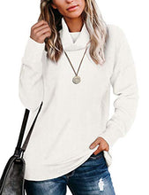 Load image into Gallery viewer, NSQTBA Turtleneck Sweater Women Tunic Sweaters White
