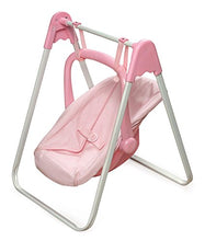 Load image into Gallery viewer, Badger Basket Doll Swing and Carrier - Pink Gingham (fits American Girl Dolls)
