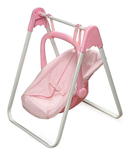 Badger Basket Doll Swing and Carrier - Pink Gingham (fits American Girl Dolls)