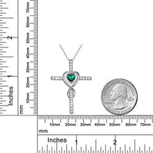 Load image into Gallery viewer, Green Emerald Jewelry for Women Teen Girls Birthday Gifts Necklace for Mom Wife Love Heart Pendant Daughter Grandma Mother in Law Sterling Silver Infinity Necklace Gifts for Her Anniversary
