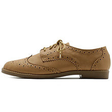 Load image into Gallery viewer, Ollio Women's Flats Shoes Wingtip Lace Up Oxfords M2921 (6 B(M) US, Sand)
