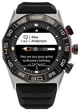 Load image into Gallery viewer, Citizen CZ Smart PQ2 Hybrid Smartwatch with YouQ Wellness app Featuring IBM Watson® AI and NASA Research, Black and White Customizable Display, Bluetooth, HR, Activity Tracker, 18-Day Battery Life
