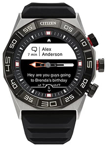 Citizen CZ Smart PQ2 Hybrid Smartwatch with YouQ Wellness app Featuring IBM Watson® AI and NASA Research, Black and White Customizable Display, Bluetooth, HR, Activity Tracker, 18-Day Battery Life