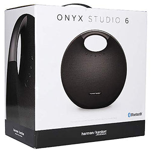 Harman Kardon Onyx Studio 6 Wireless Bluetooth Speaker - IPX7 Waterproof Extra Bass Sound System with Rechargeable Battery and Built-in Microphone - Black