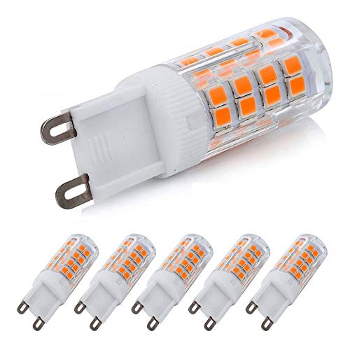 G9 LED Bulb Dimmable 4W, 40 Watt T4 G9 Halogen Equivalent, 120V No-Flicker, Chandelier Lighting 450LM (6 Pack) (Warm White 3000K)