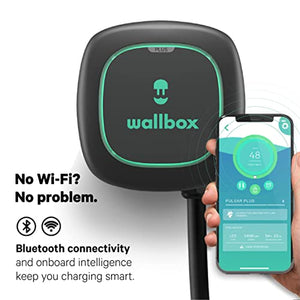 Pulsar Plus Level 2 Electric Vehicle Smart Charger - 40 Amp NEMA Ultra Compact, WiFi, Bluetooth, Alexa and Google Home - 25 Foot Cable - UL Certified - Indoor/Outdoor - by Wallbox