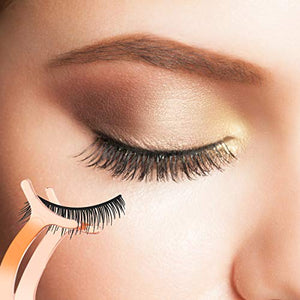 Arroyner 5 Pieces Eyelash Applicator Tool False Eyelashes Applicator Eyebrow Curler Eyebrow Scissors (Rose Golden)