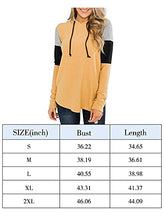Load image into Gallery viewer, Women Long Sleeve Patchwork Sweatshirt Color Block Drawstring Pullover Tunic Tops Yellow Large
