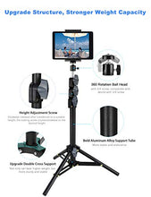 Load image into Gallery viewer, Phone Tablet Tripod, 51" Extendable Smartphone &amp; Tablet Tripod Stand with Phone/Tablet Holder Mount &amp; Remote, Compatible with Tablet/Phone/Camera for Selfies/ Video Recording/ Vlogging/ Live Streaming
