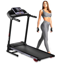 Load image into Gallery viewer, Folding Treadmill Exercise Running Machine - Electric Motorized Running Exercise Equipment w/ 12 Pre-Set Program, Manual Incline, Bluetooth Music/App Support - Home Gym/Office - SereneLife SLFTRD26BT
