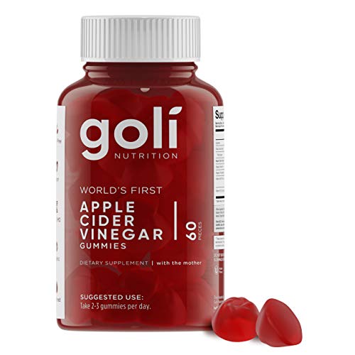 World's First Apple Cider Vinegar Gummy Vitamins by Goli Nutrition - Immunity & Detox - (1 Pack, 60 Count, with The Mother, Gluten-Free, Vegan, Vitamin B9, B12, Beetroot, Pomegranate)