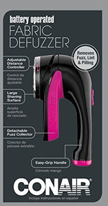 Conair Fabric Defuzzer - Shaver; Battery Operated; Black / Pink