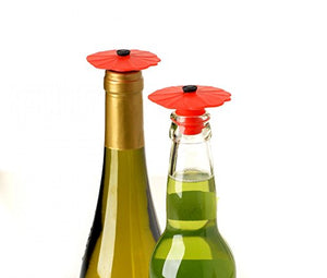 Charles Viancin, Floral Bottle Stopper: Hibiscus, Sunflower, Poppy, Grape, Set of 8, Assorted