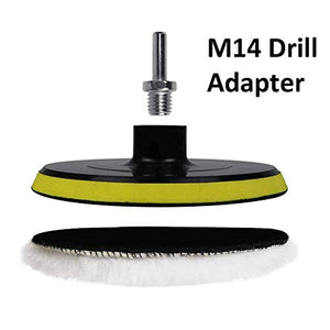 IPELY 6 Pcs 6 Inch Wool Polishing Buffing Pad Polishing Buffing Wheel for Drill Buffer Attachment with M14 Drill Adapter