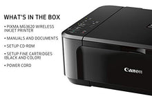 Load image into Gallery viewer, Canon Pixma MG3620 Wireless All-In-One Color Inkjet Printer with Mobile and Tablet Printing, Black
