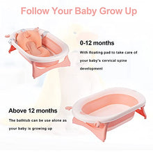 Load image into Gallery viewer, Lovin&amp;Hugin Baby Foldable Bathtub, Collapsible Baby Bathtub Newborn to Toddler with Ridge Protection pad, Baby Temperature Bathtub for Babies Girls, Pink
