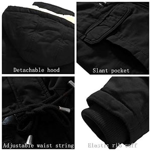 Wantdo Women's Warm Thickened Parka Jacket with Removable Hood Black, S