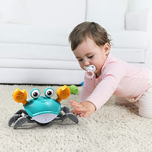 Load image into Gallery viewer, Sensing Crawling Crab, Tummy Time Baby Toys, Interactive Walking Dancing Toy with Music Sounds &amp; Lights, Infant Fun Birthday Gift Toddler Boy Girl, USB Charging Cable Included (Green)
