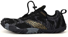 Load image into Gallery viewer, WHITIN Men's Trail Running Shoes Minimalist Barefoot 5 Five Fingers Wide Width Toe Box Gym Workout Fitness Low Zero Drop Male Parkour Road Sport Breathable Beach Black Size 12
