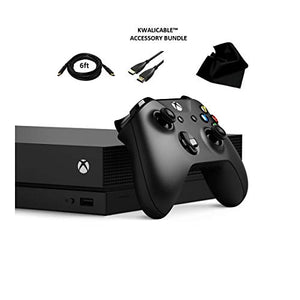 Xbox One X 1TB Console With Wireless Controller From Microsoft, Xbox One X Enhanced, HDR, 4K, Ultra HD, 12GB GDDR5, 326GB/sec memory bandwidth, With KWALICABLE™ Accessory Bundle.