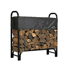 Load image into Gallery viewer, ShelterLogic 4' Adjustable Heavy Duty Outdoor Firewood Rack with Steel Frame Construction and Water-Resistant Cover
