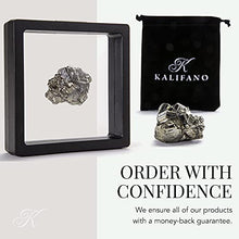 Load image into Gallery viewer, KALIFANO Natural Pyrite Cluster - High Energy Iron Piedra Pirita from Spain with Healing Properties (Information Card) Fools Gold Rock Reiki Crystal Used for Increased Willpower and Manifestation
