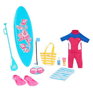 Journey Girls Summer Surf Set for 18 Inch Dolls, Includes Surfboard and Wet Suit, Amazon Exclusive, by Just Play