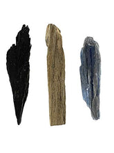Load image into Gallery viewer, Smudge Muse Palo Santo, Raw Black Kyanite Fan &amp; Blue Kyanite Raise Your Vibration Kit
