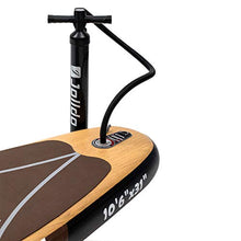 Load image into Gallery viewer, jolldo Inflatable Stand Up Paddle Board 10&#39;6&#39;×31&quot;×6&quot; Ultra-Light SUP Non-Slip Deck w Paddle, Pump, Backpack, Leash, Waterproof Case, Repair kit, Wood

