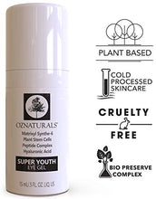 Load image into Gallery viewer, OZNaturals Anti Aging Eye Gel: Super Youth Eye Gel for Men and Women - Under Eye Treatment for Bags, Wrinkles, Crows Feet, Dark Circles, and Puffiness - Day and Night Anti Wrinkle Eye Gel - 0.5 Fl Oz
