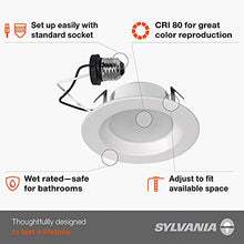 Load image into Gallery viewer, SYLVANIA 4” LED Recessed Lighting Downlight with Trim, 8W=50W, Dimmable, 600 Lumens, Soft White 3000K, Wet Rated – 12 Pack (62234)
