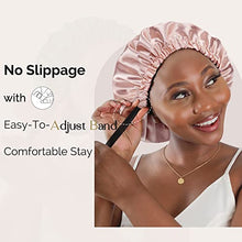 Load image into Gallery viewer, YANIBEST Satin Bonnet Silk Bonnet Hair Bonnet for Sleeping Satin Cap Extra Large Reversible for Women Curly Natural Hair Blush Pink
