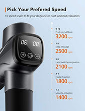 Load image into Gallery viewer, Massage Gun TaoTronics Professional Deep Tissue Muscle Massager Gun Percussion Handheld Electric Muscle Massager with 10 Speed Levels 6 Massage Heads for Gym Office Home Post-Workout Recovery
