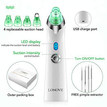 Load image into Gallery viewer, Blackhead Remover Pore Vacuum Cleaner - LONOVE Upgraded Blackhead Vacuum Rechargeable Face Vacuum Comedone Extractor Tool for Blackhead Whitehead Acne Removal, 5 Adjustable Suction Power and 4 Porbes

