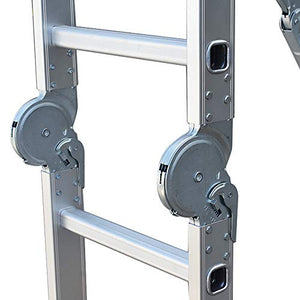 findmall Folding Step Ladder Aluminum Multi - Use Heavy Duty Step Ladder 11.8FT/3.6M for Industrial Household Daily