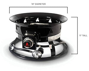 Outland Living Portable Propane Fire Pit, 19-inch, 58,000 BTU Smokeless Gas Firebowl | Perfect for Camping, Patio, Backyard, Tailgating, Deck, RV| Black 823 Standard
