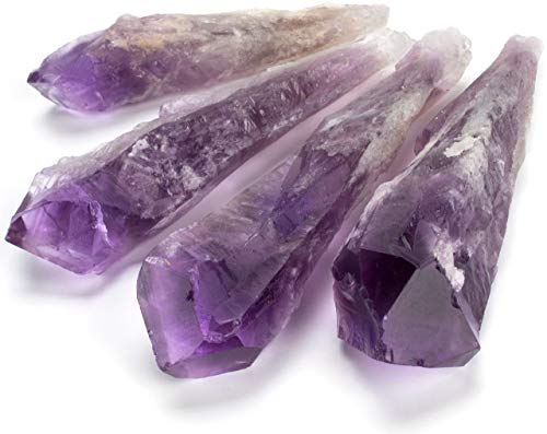 Load image into Gallery viewer, KALIFANO Crystal Starter Kit (2,000 Carats Total) - Black Tourmaline, Amethyst, Lepidolite, and Blue Kyanite (Information Cards Included)