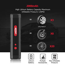 Load image into Gallery viewer, Oasser Air Compressor Portable Mini Air Inflator Hand Held Tire Pump 2000mAh with Digital LCD LED Light 12V AC DC Lithium Battery 120PSI 20Litres/Min for Car Bicycle Tires and Other Inflatables P1S
